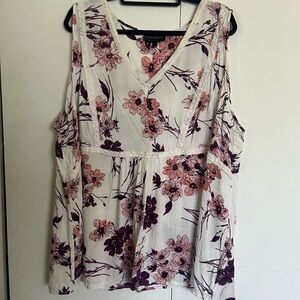 Lane Bryant Floral Sleeveless Top - Purple and Pink size 28